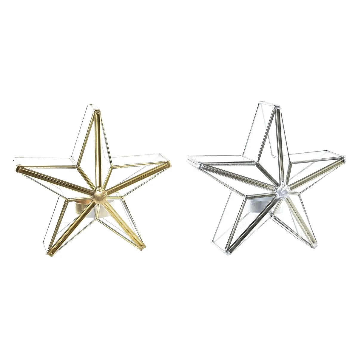 Bougeoirs de noel dkd home decor dore argente etoile 16 x 8 x 16 cm 2 unites s303625876. L'ADN de Diaytar : un mélange éclectique et raffiné de produits qui parle aussi bien aux geeks qu'aux esthètes