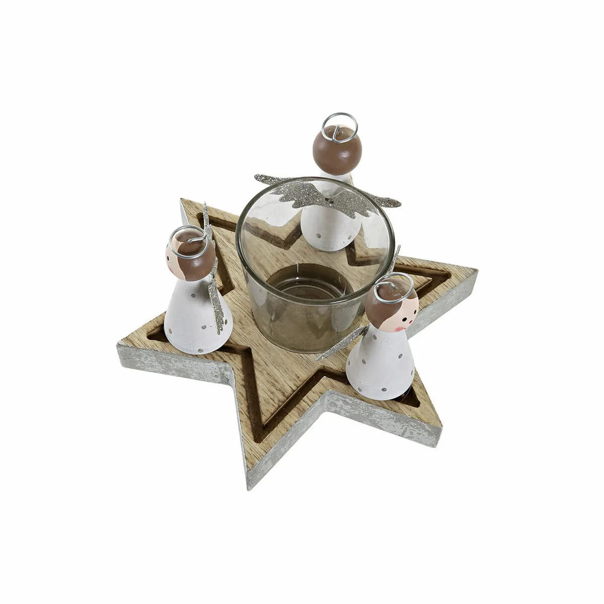 Bougeoirs de noel dkd home decor verre bois 17 x 17 x 9 cm s302522264. Votre vie, simplifiée et stylisée par Diaytar et sa collection de produits essentiels et innovants