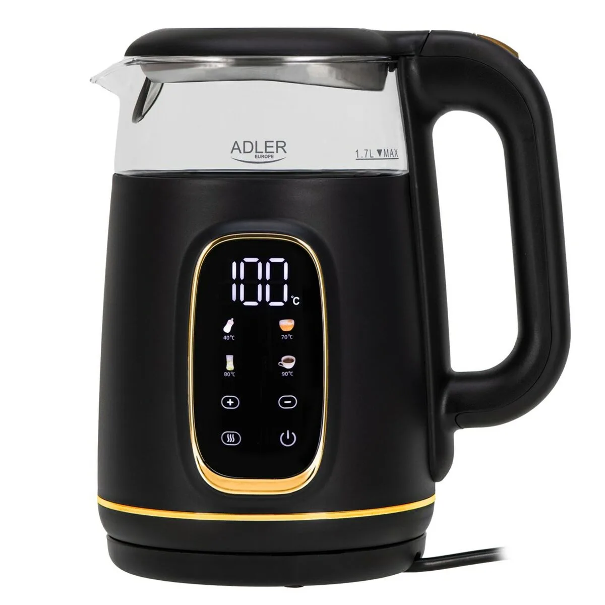 Bouilloire adler ad 1305bg noir or 2200 w 1 7 l s9112016556. Votre foyer mérite le style et le confort des produits Diaytar Home.