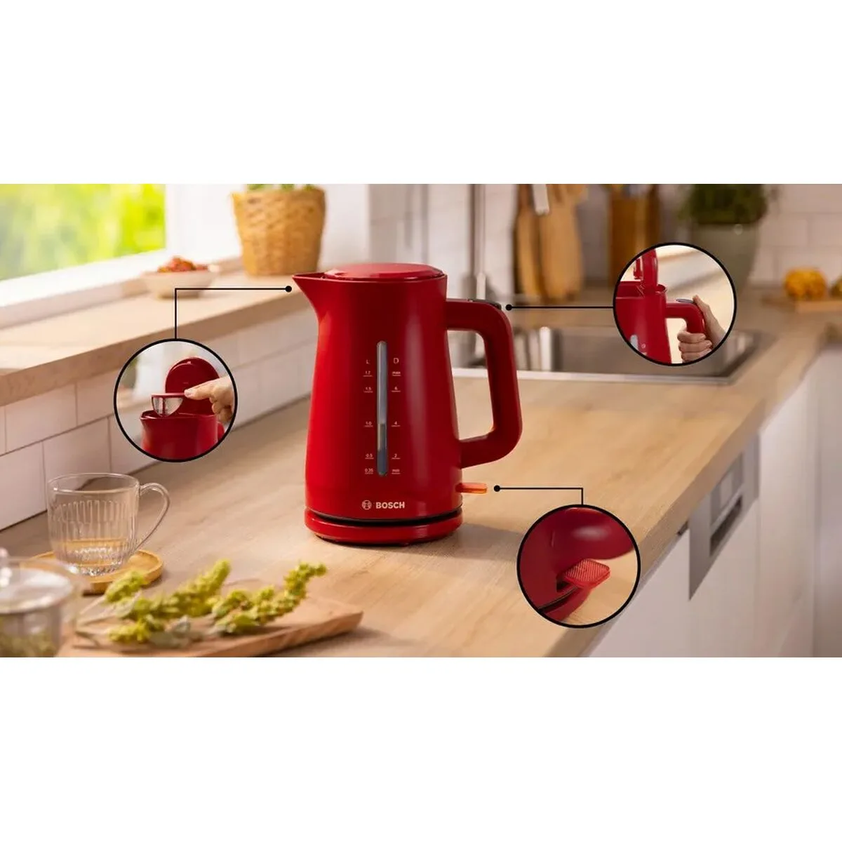 Bouilloire bosch twk 3m124 rouge plastique 2400 w 1 7 l s9110972278. Du salon à la chambre, Diaytar habille votre intérieur avec élégance.