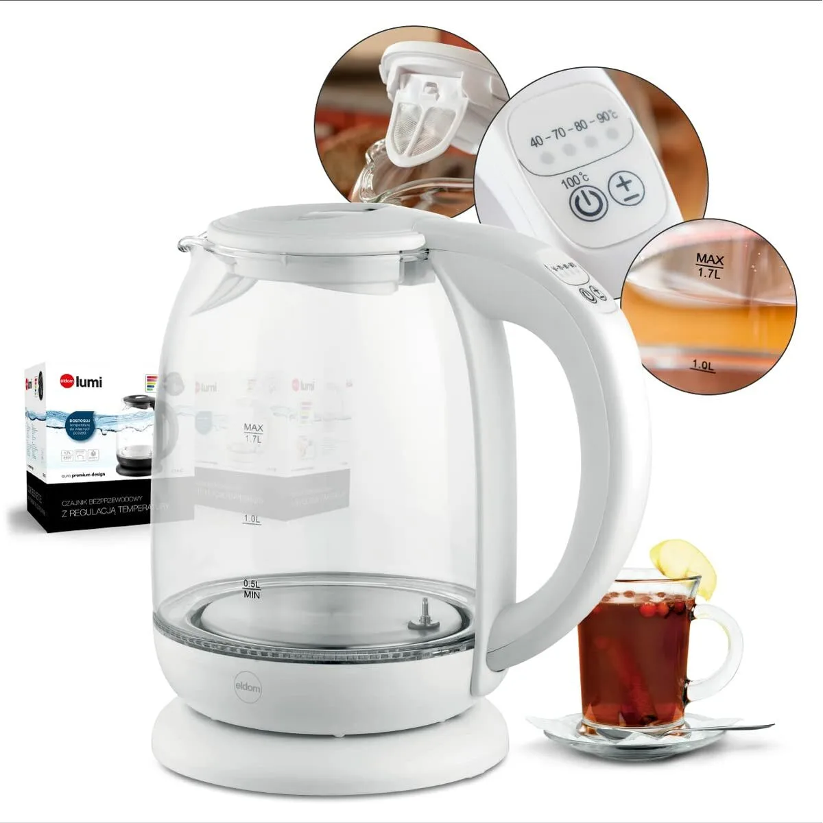 Bouilloire eldom c510b blanc 2200 w 1 7 l s910227499. Innovation, style et qualité : les trois piliers de l'expérience Diaytar.