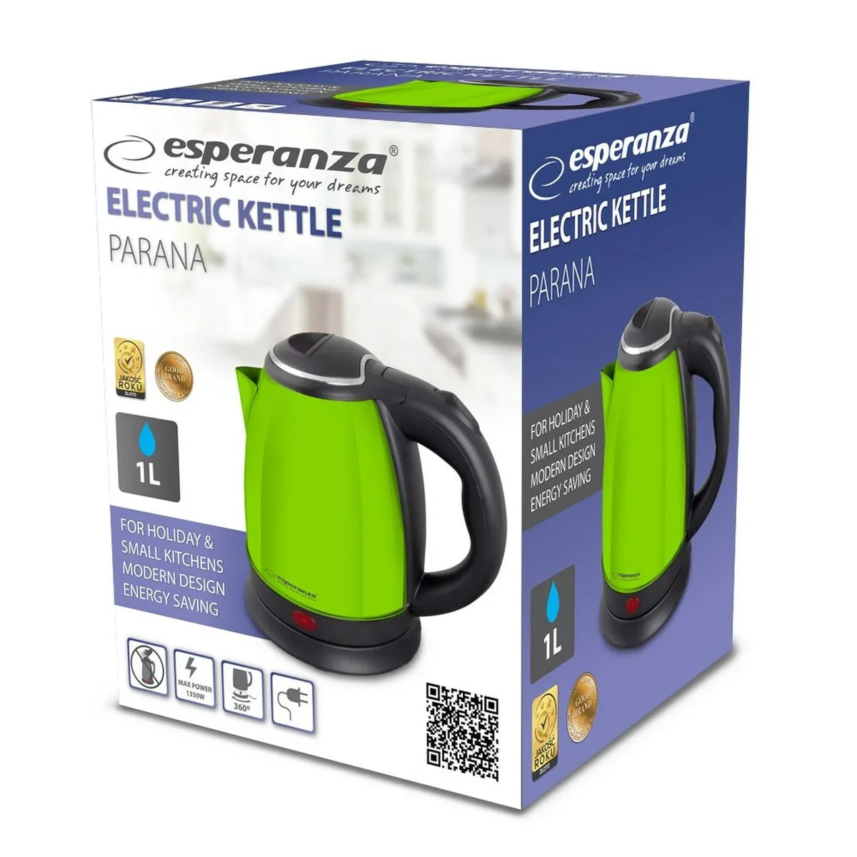 Bouilloire esperanza ekk128g noir vert acier inoxydable plastique 1350 w 1 l s914192147. Diaytar, c'est votre partenaire de confiance pour construire un quotidien plus fluide, plus beau, et plus inspirant.