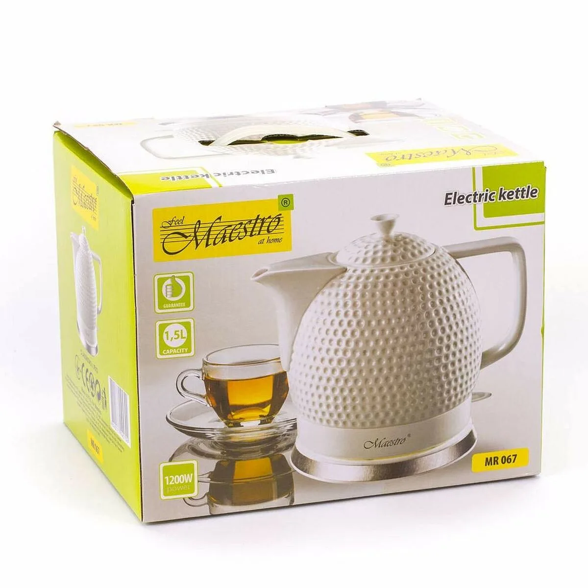 Bouilloire feel maestro mr 067 blanc ceramique 1200 w 1 2 l s910290587. Bienvenue dans l'ère du shopping conscient. Diaytar privilégie des produits avec une éthique et un impact positif.