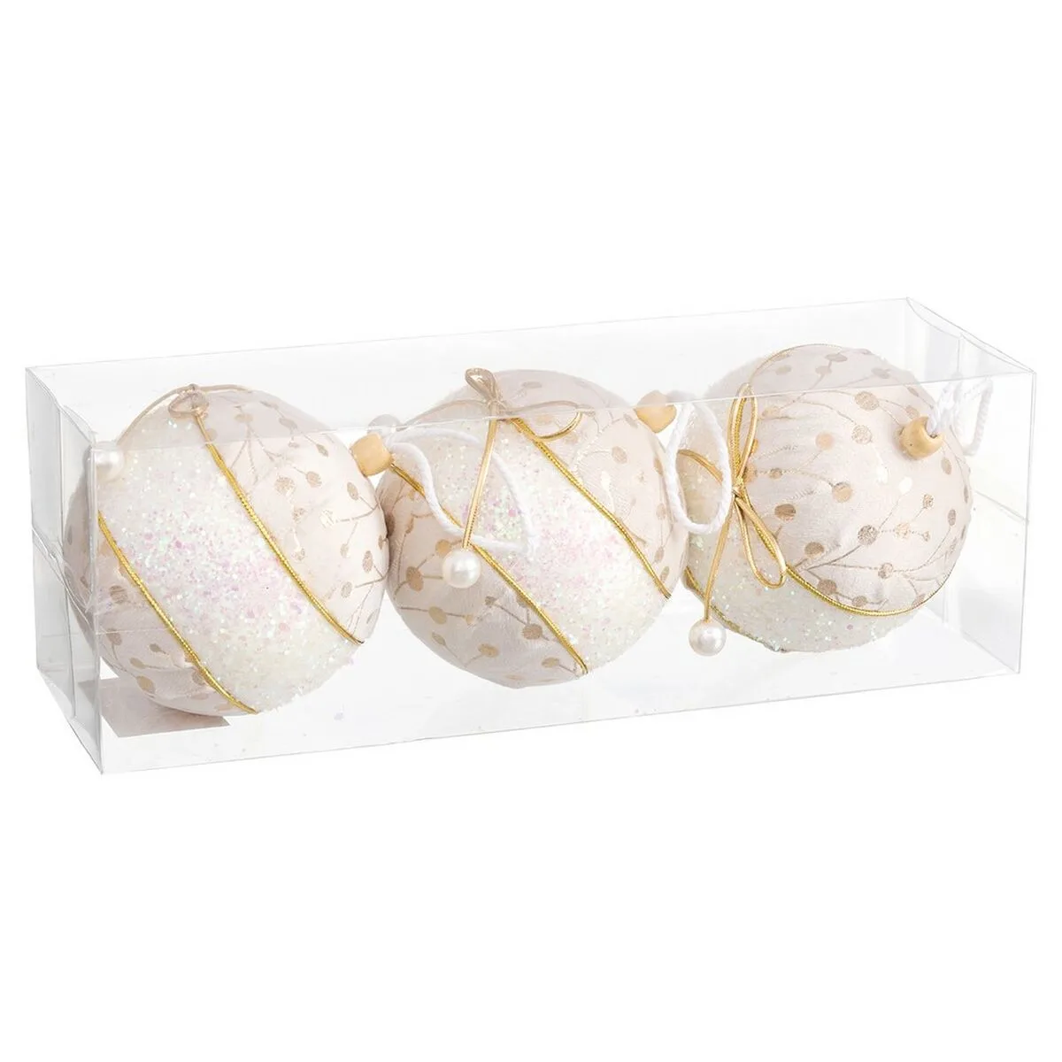 Boules de noel blanc dore polyfoam tissu lien 10 x 10 x 10 cm 3 unites s880413979. Notre équipe chez Diaytar est votre équipe de choc, dévouée à débusquer les produits qui méritent votre attention.