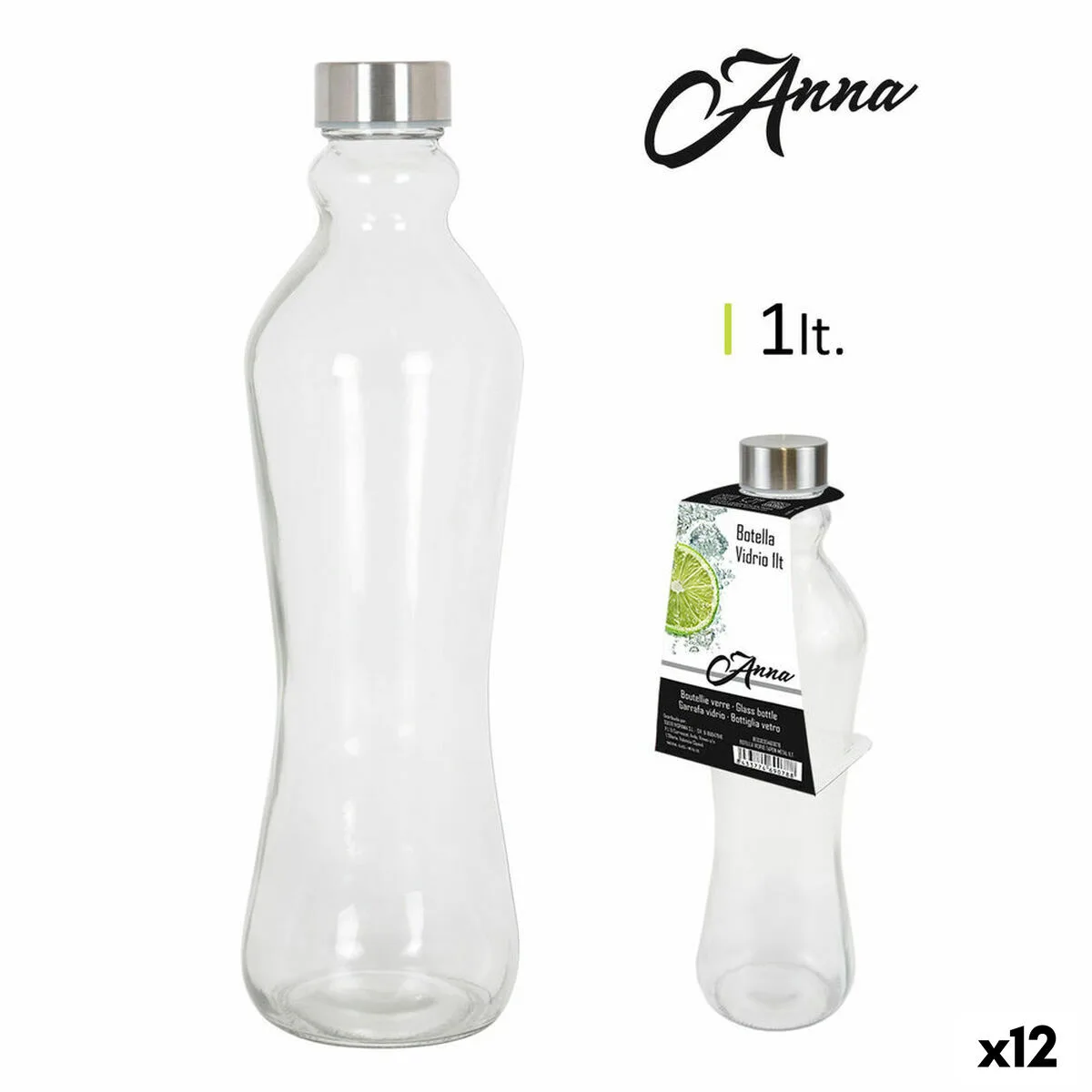 Bouteille en verre anna 1 l capsule metallique metal verre 12 unites s222980262. Bienvenue chez Diaytar - Votre destination shopping pour tous vos besoins du quotidien !