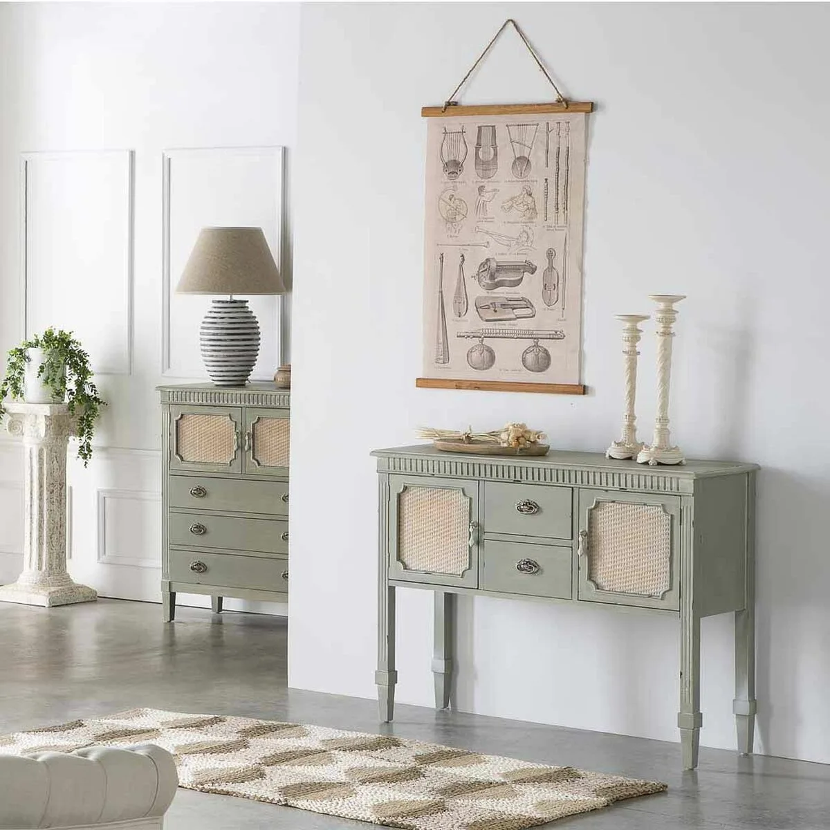 Buffet alexandra house living vert rotin bois d epicea 82 x 36 x 108 cm d163020356. Diaytar, le trait d'union entre vos besoins pratiques et vos aspirations esthétiques, à travers une offre généraliste pointue