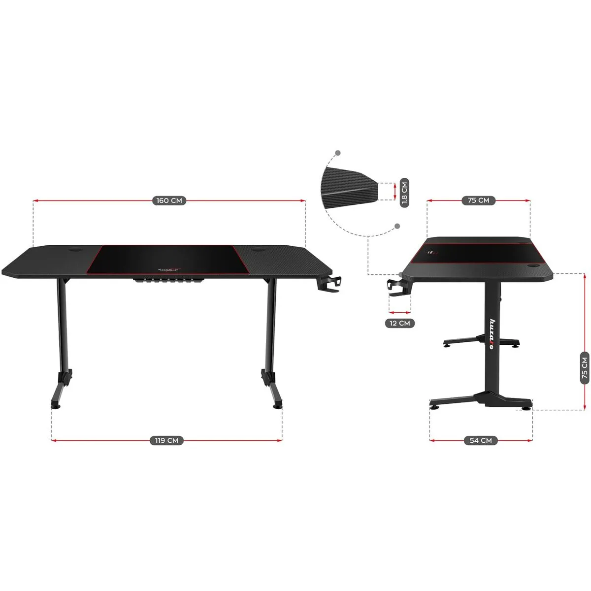 Bureau gaming huzaro hz hero 4 7 noir bois mdf 160 x 75 cm s911438824. Découvrez l'univers Diaytar - Des milliers de produits sélectionnés avec soin pour vous.