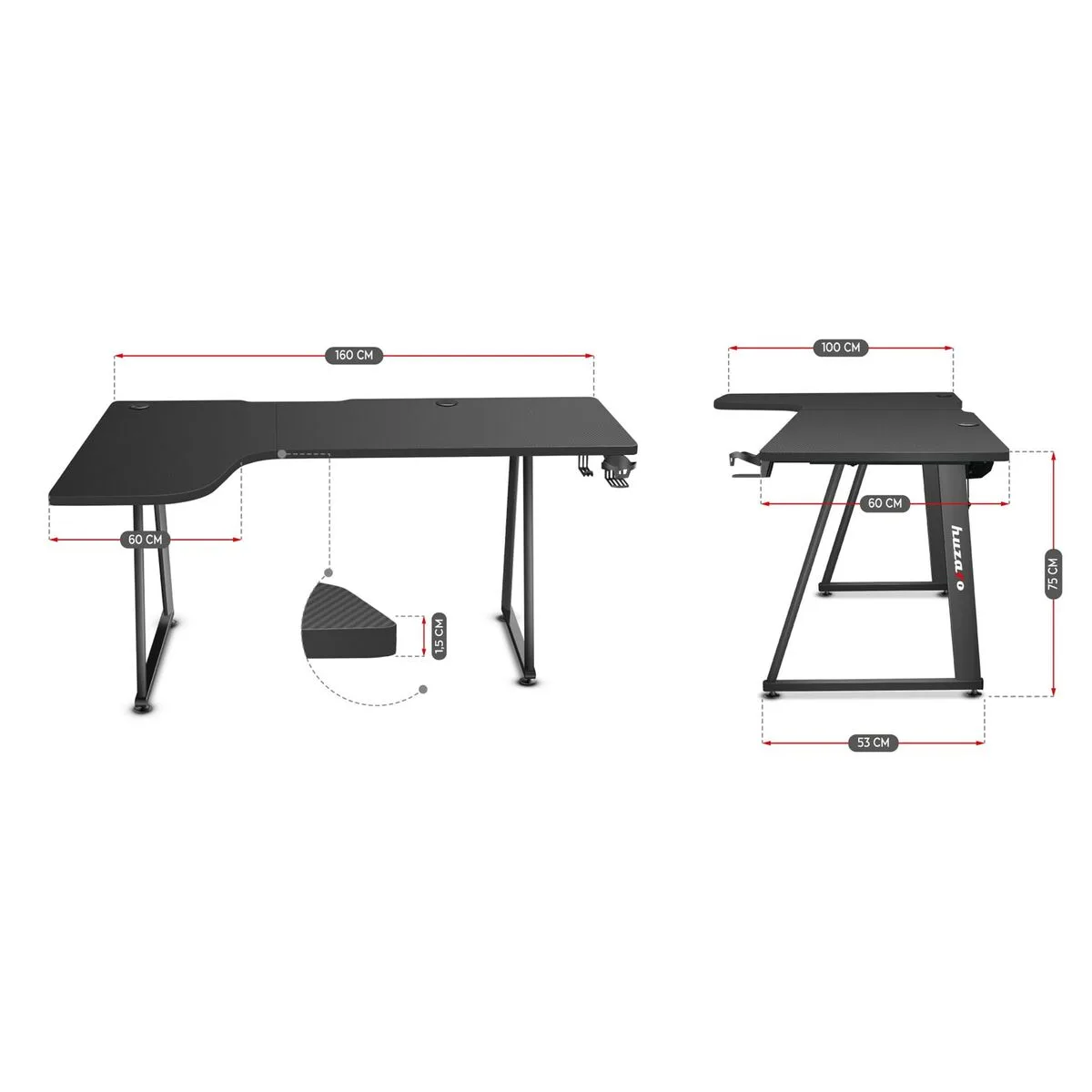 Bureau huzaro hz hero 7 7 noir 160 x 60 cm s913016486. Diaytar ou l'éloge de la diversité : un catalogue riche et varié où chacun trouve son bonheur, quel que soit son style