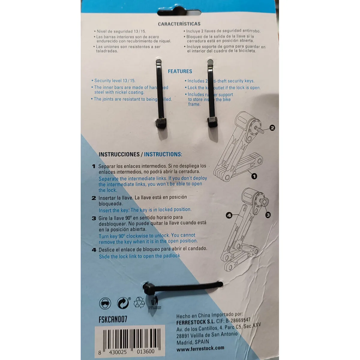 Cable avec cadenas ferrestock 80 cm s650272682. La qualité Diaytar : un engagement, une promesse, une satisfaction garantie.