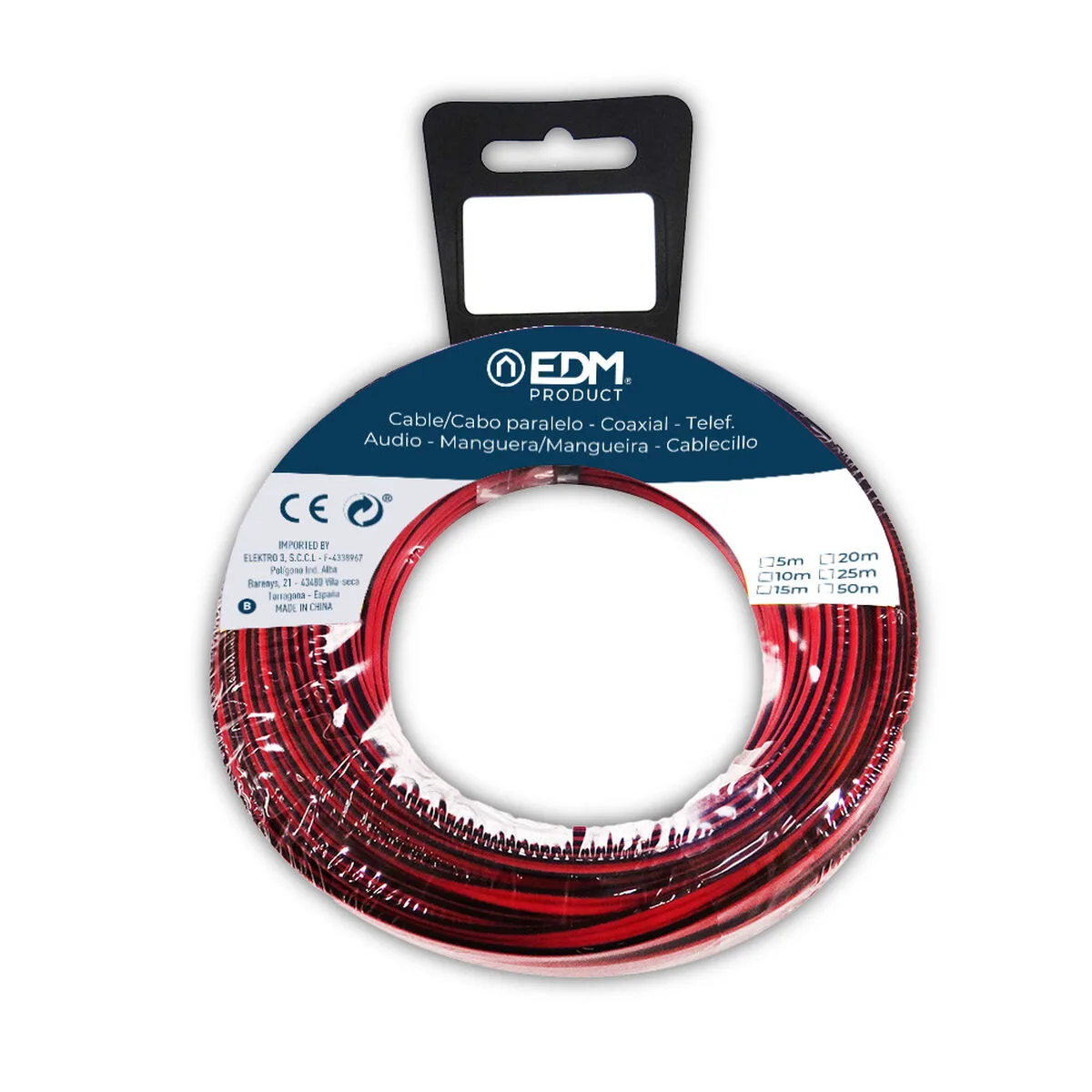 Cable coaxial antenne tv edm 28010 noir rouge rouge noir 25 m 2 x 1 5 mm s791511888. Découvrez la diversité Diaytar : une infinité de produits pour la maison, le travail, les loisirs, tous dans l'air du temps