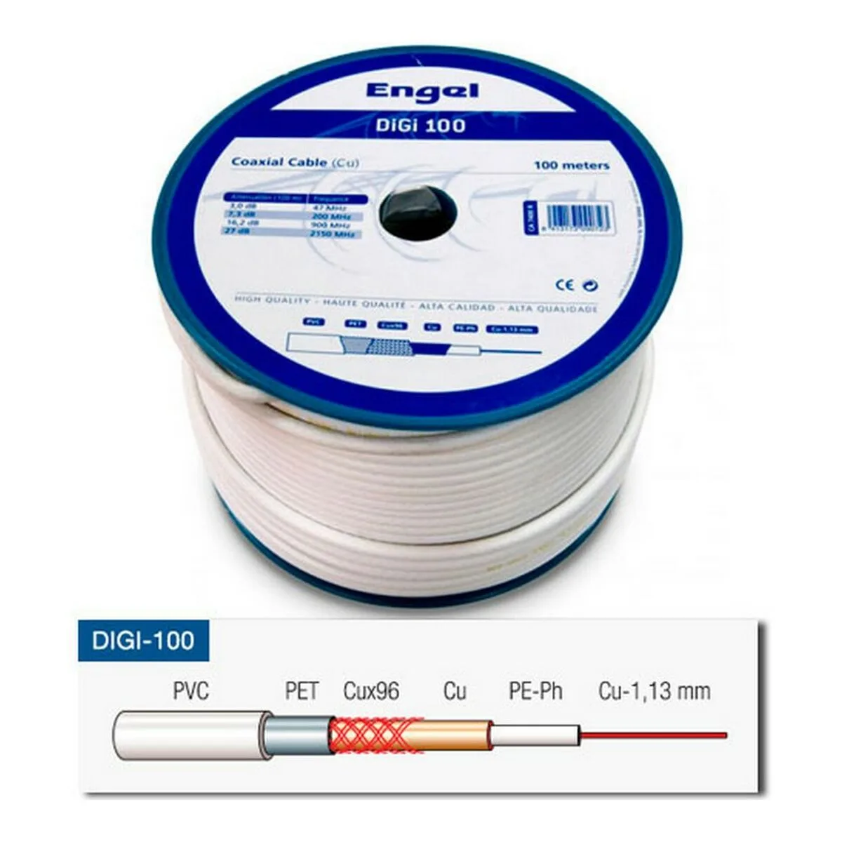 Cable coaxial antenne tv engel double 100 m blanc s650182720. Diaytar : là où le shopping devient une forme d'art. Curateur d'un quotidien plus beau et plus fonctionnel.