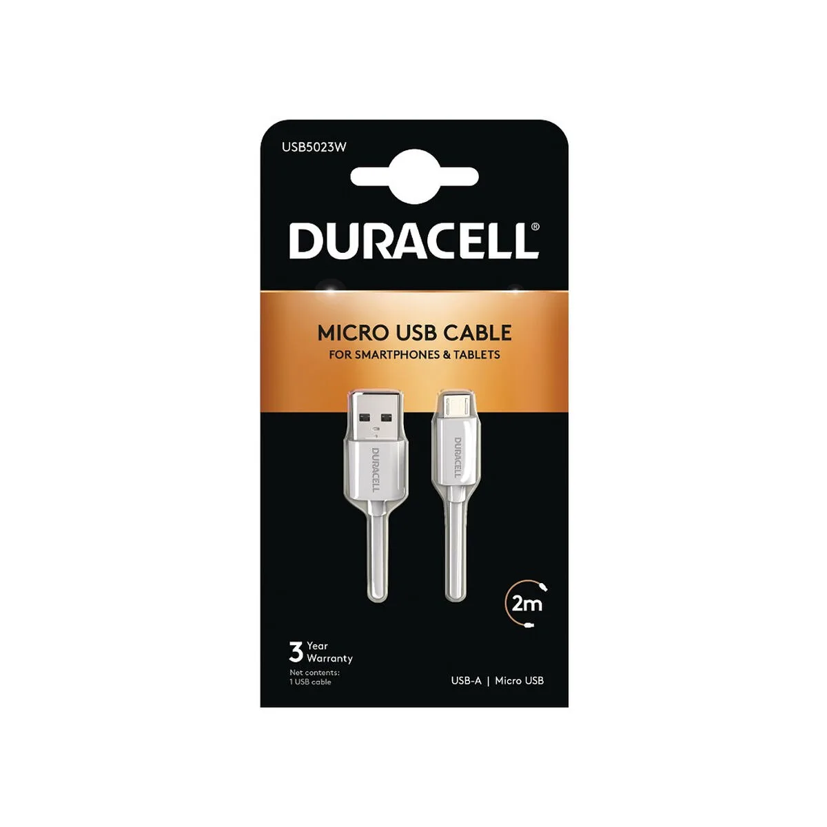 Cable usb duracell usb5023w 2 m blanc 1 unite s990308530. Diaytar, c'est le refuge des amoureux du beau et de l'utile, un sanctuaire dédié au produit parfait.