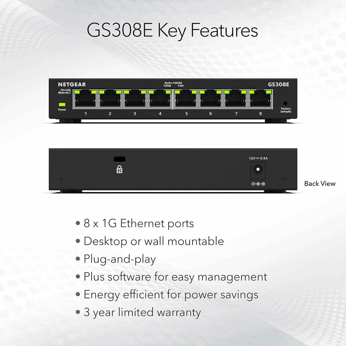 Cable usb netgear gs308e 400eus noir s5527415770. Chez Diaytar, nous transformons vos envies en réalité avec style.