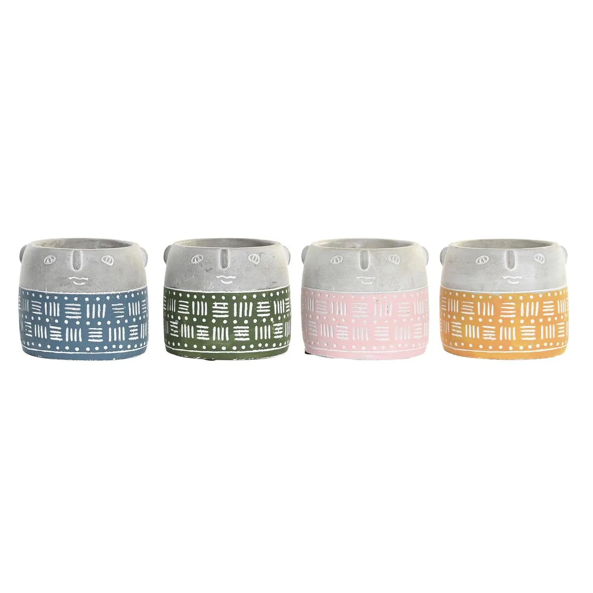 Cache pot dkd home decor visage bleu rose ciment vert jaune 13 x 13 x 11 cm 4 unites s303461513. Chez Diaytar, nous valorisons autant la fonction que la forme dans chaque produit que nous ajoutons à notre collection