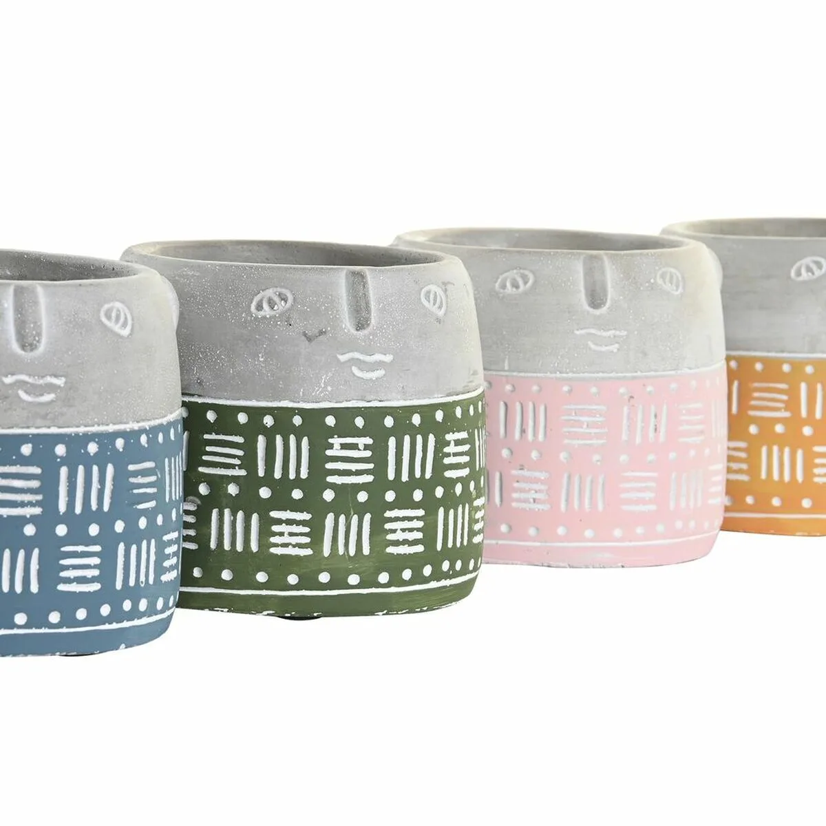 Cache pot dkd home decor visage bleu rose ciment vert jaune 13 x 13 x 11 cm 4 unites s303461523. Avec Diaytar, faites le plein d'idées et de produits ingénieux pour toutes les pièces de votre maison et tous les aspects de votre vie