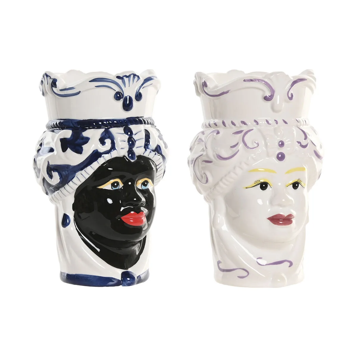 Cache pot home esprit bleu blanc noir porcelaine 12 x 12 x 20 cm 2 unites s306043626. Notre équipe Diaytar parcourt le globe pour vous dénicher les produits généraux et électroniques les plus prometteurs