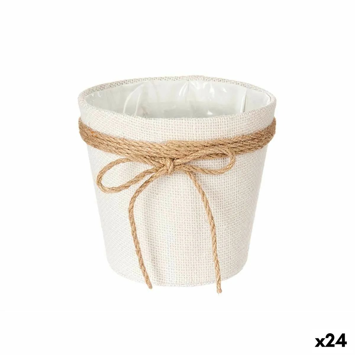 Cache pot ibergarden 86449 blanc marron tissu lien 16 x 15 x 16 cm 24 unites s362626135. Diaytar, c'est le compagnon des visionnaires, de ceux qui achètent aujourd'hui les produits qui seront incontournables demain.