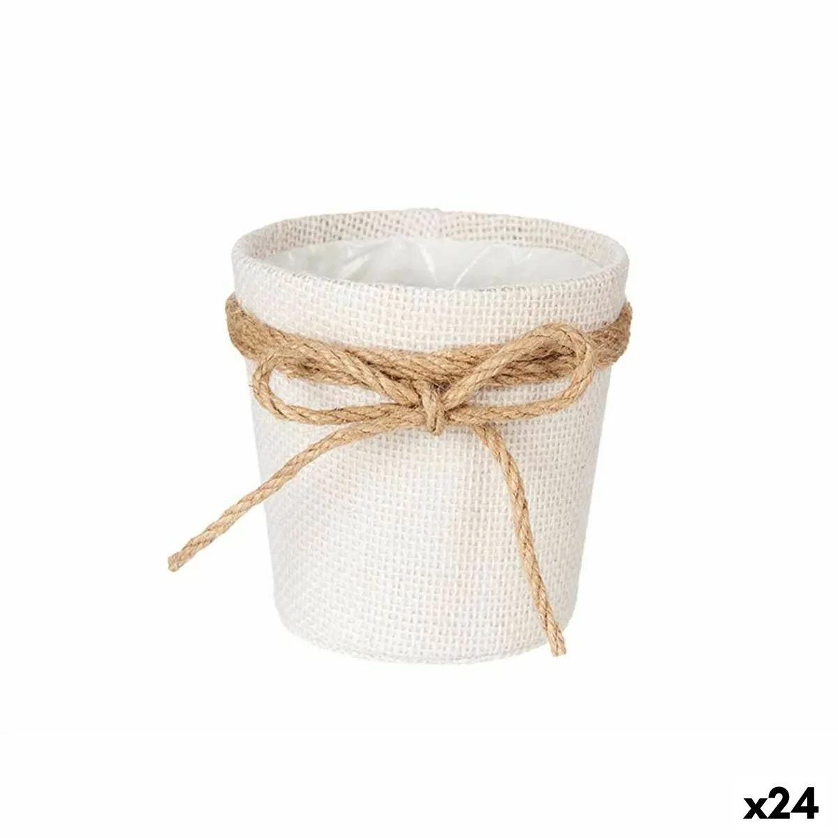 Cache pot ibergarden 86455 blanc marron tissu lien 11 x 10 5 x 11 cm 24 unites s362626348. Votre style, votre personnalité, nos produits : bienvenue chez Diaytar !
