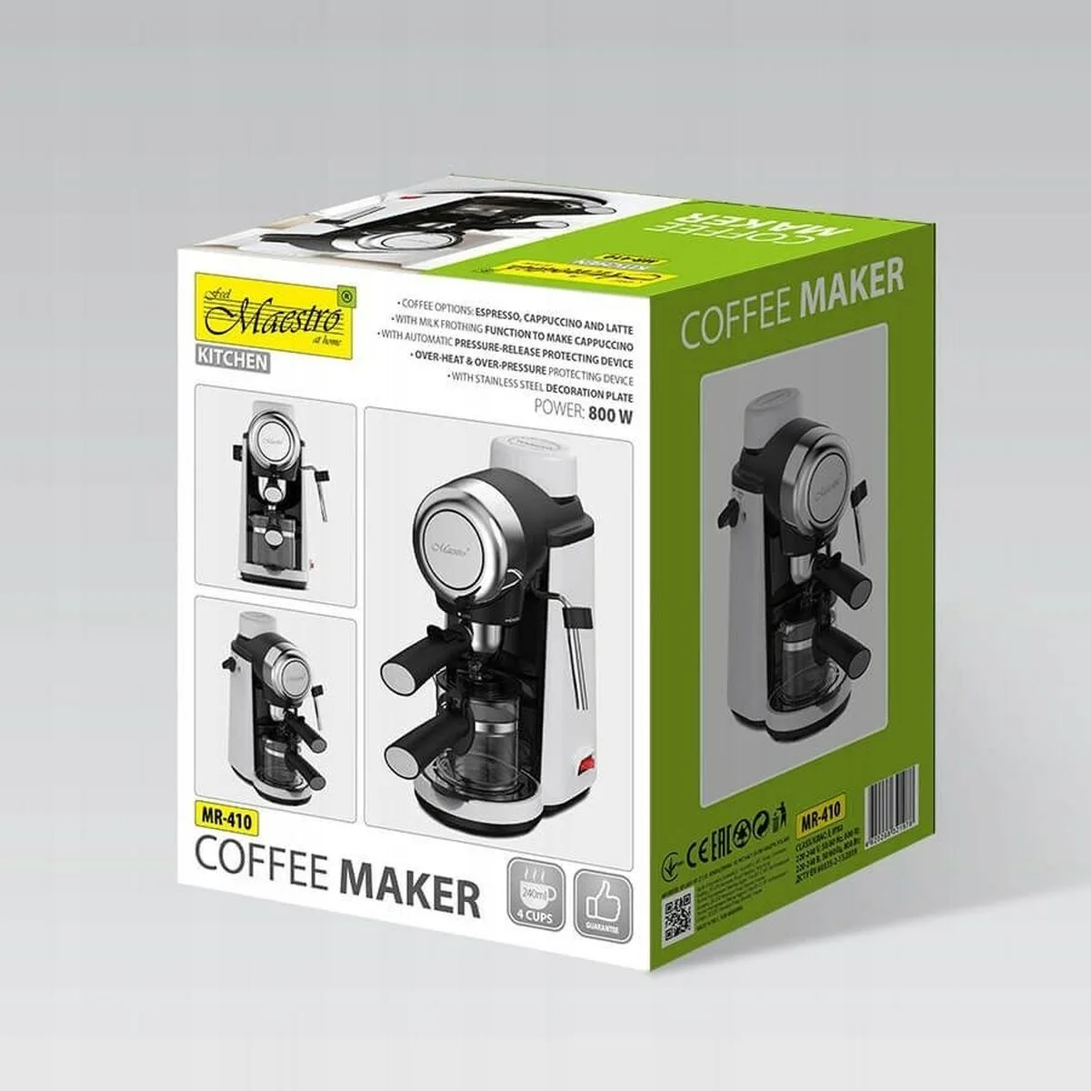 Cafetiere electrique feel maestro mr 410 noir acier 800 w 250 ml s9111782527. Diaytar vous habille de la tête aux pieds avec goût et raffinement.