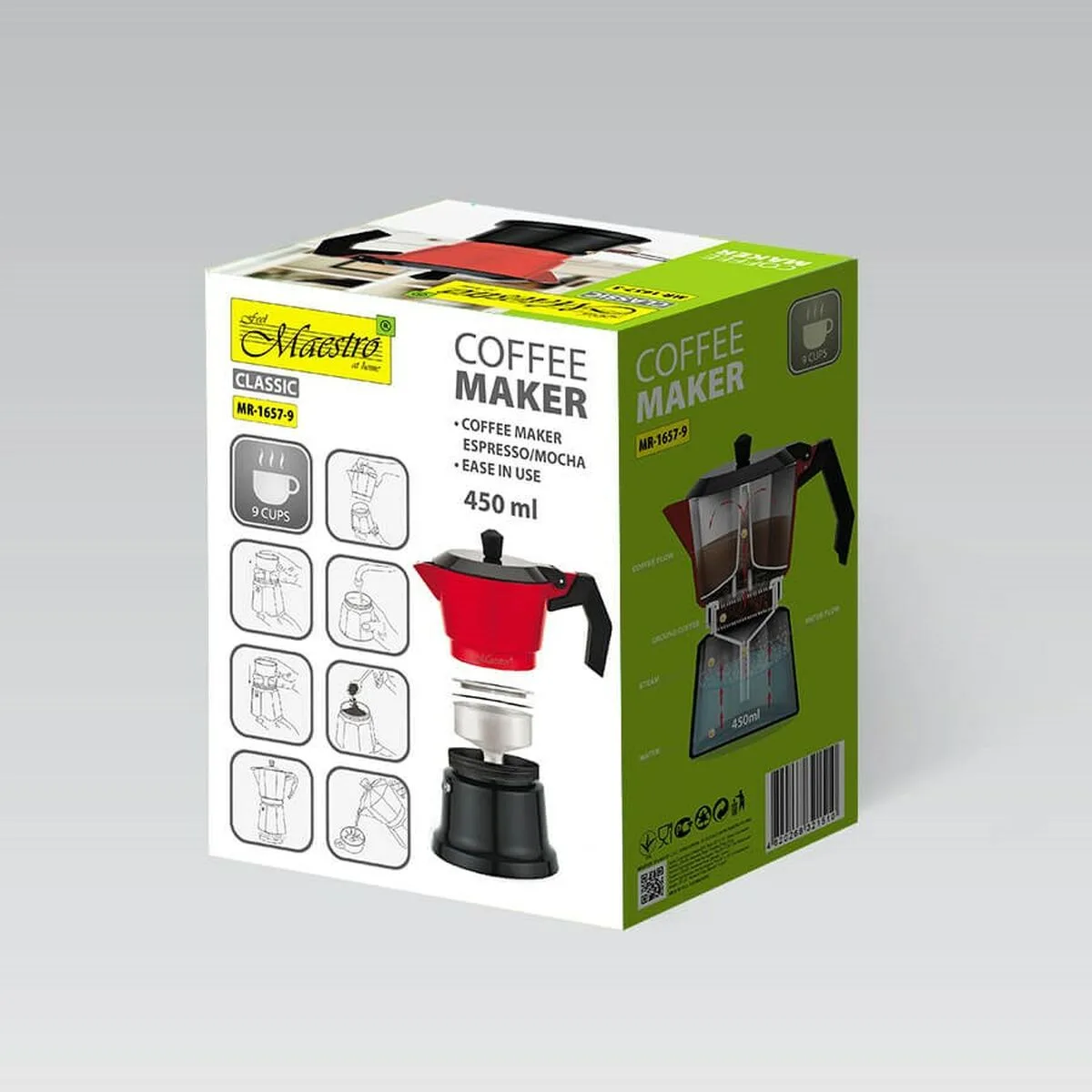 Cafetiere italienne feel maestro mr 1657 9 noir rouge aluminium 450 ml 9 tasses s9110912127. Diaytar, le curateur de votre style de vie moderne, à travers une offre généraliste constamment renouvelée et actualisée