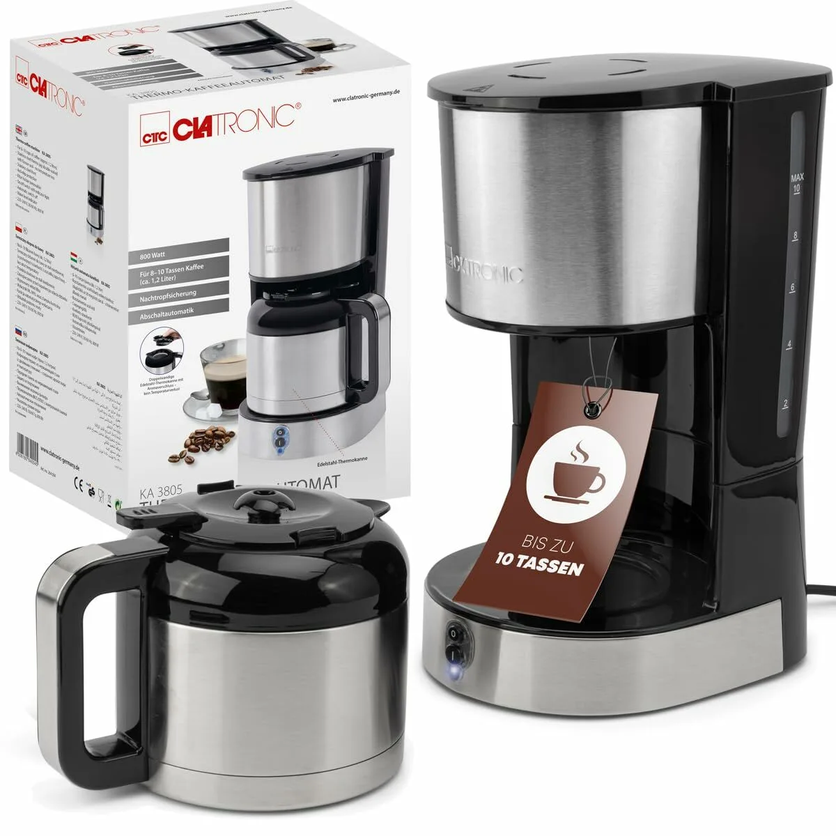 Cafetiere superautomatique clatronic ka 3805 noir acier 800 w s919149711. Découvrez l'univers Diaytar - Des milliers de produits sélectionnés avec soin pour vous.