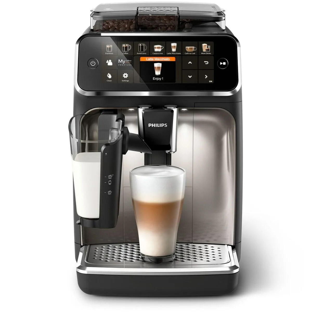 Cafetiere superautomatique philips ep5447 90 noir chrome 1500 w 15 bar 1 8 l s918875981. Diaytar : Votre portail vers un monde de produits où la frontière entre l'essentiel et le superflu devient délicieusement floue