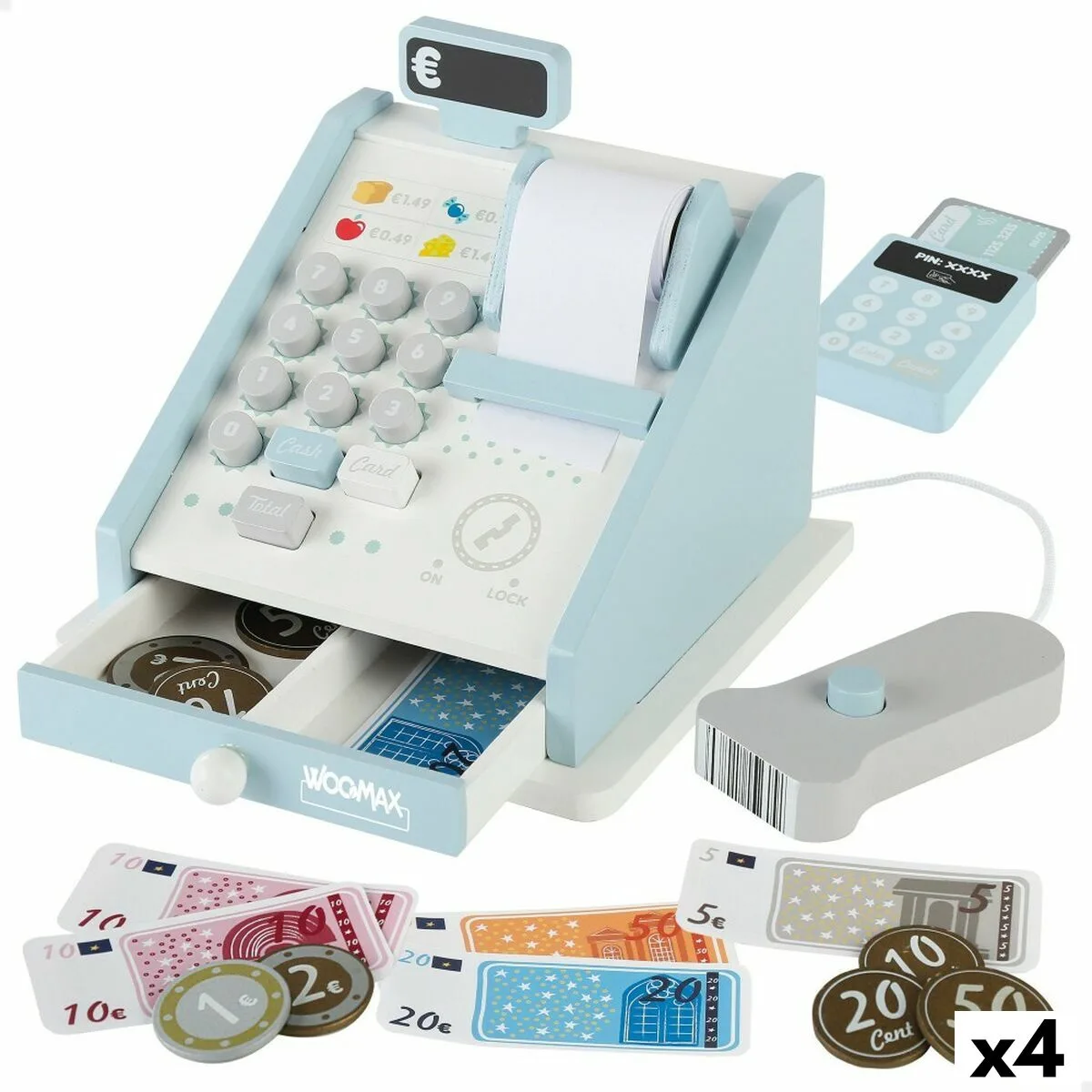 Caisse enregistreuse jouet woomax 18 pieces 4 unites 18 x 15 x 18 cm s890031871. Diaytar, c'est l'évidence que quand on aime les produits, on ne compte pas. On les collectionne. À vous de jouer.