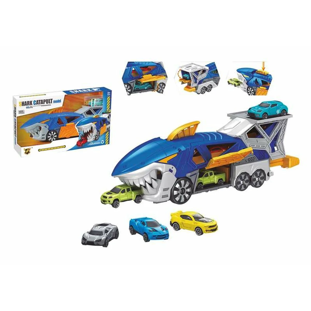 Camion autotransporteur 3 voitures requin 33 x 11 x 7 cm s243227771. Notre équipe chez Diaytar est votre équipe de choc, dévouée à débusquer les produits qui méritent votre attention.