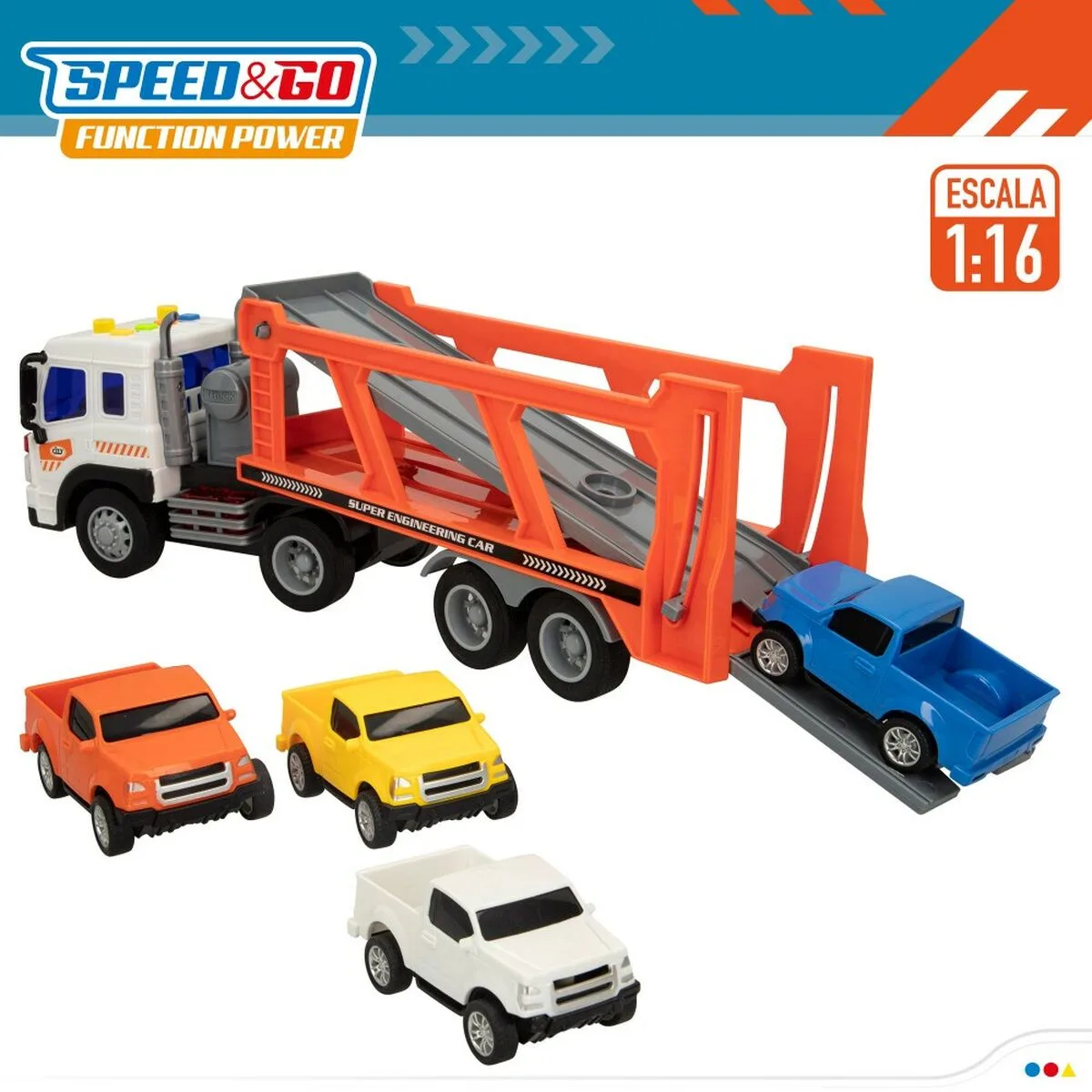 Camion porte vehicules et voitures a friction speed go 37 5 x 12 5 x 10 cm 2 unites s890267182 Camion porte vehicules et voitures a friction speed go 37 5 x 12 5 x 10 cm 2 unites s890267182. L'ADN de Diaytar : un mélange éclectique et raffiné de produits qui parle aussi bien aux geeks qu'aux esthètes