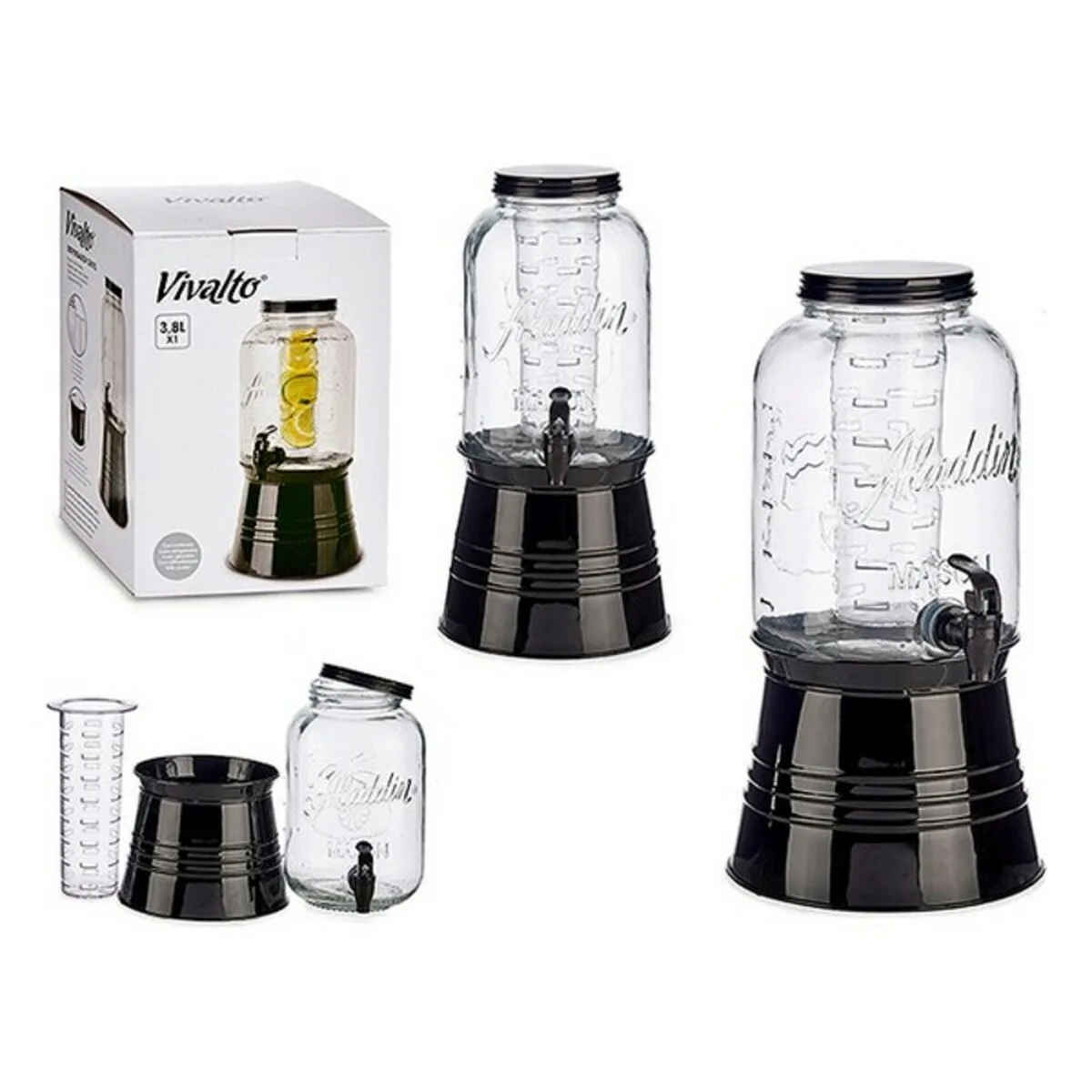 Carafe en verre transparent vivalto dw6004s 1 noir transparent metal verre plastique 3 8 l refroidisseur s360768067. Du salon à la chambre, Diaytar habille votre intérieur avec élégance.
