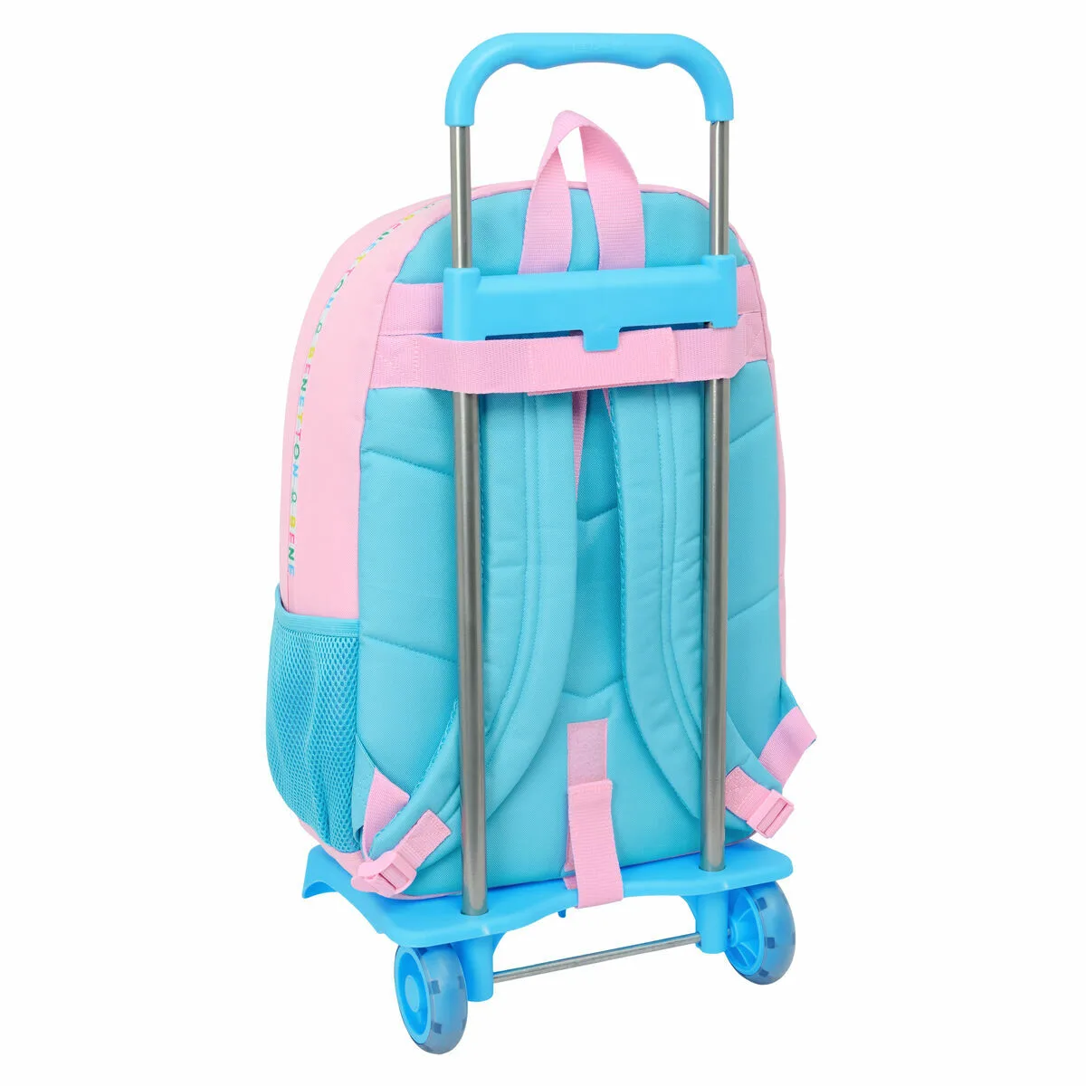 Cartable a roulettes benetton unique rose turquoise 30 x 46 x 14 cm s431210963. Diaytar vous habille de la tête aux pieds avec goût et raffinement.