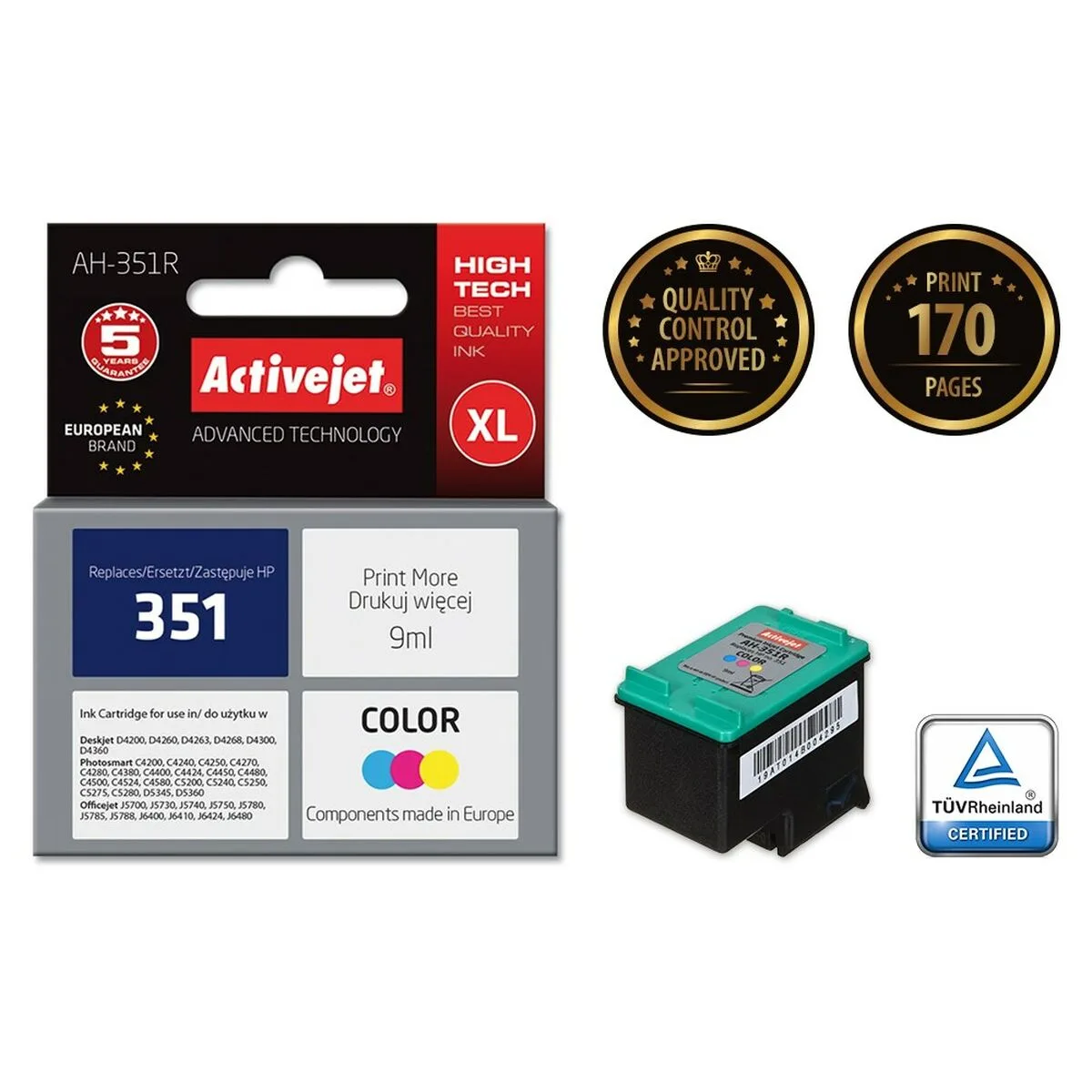 Cartouche d encre originale activejet ah 351r cyan magenta jaune s911262484. Notre credo ? L'excellence accessible. Diaytar rend le premium attainable dans chaque catégorie de produits.