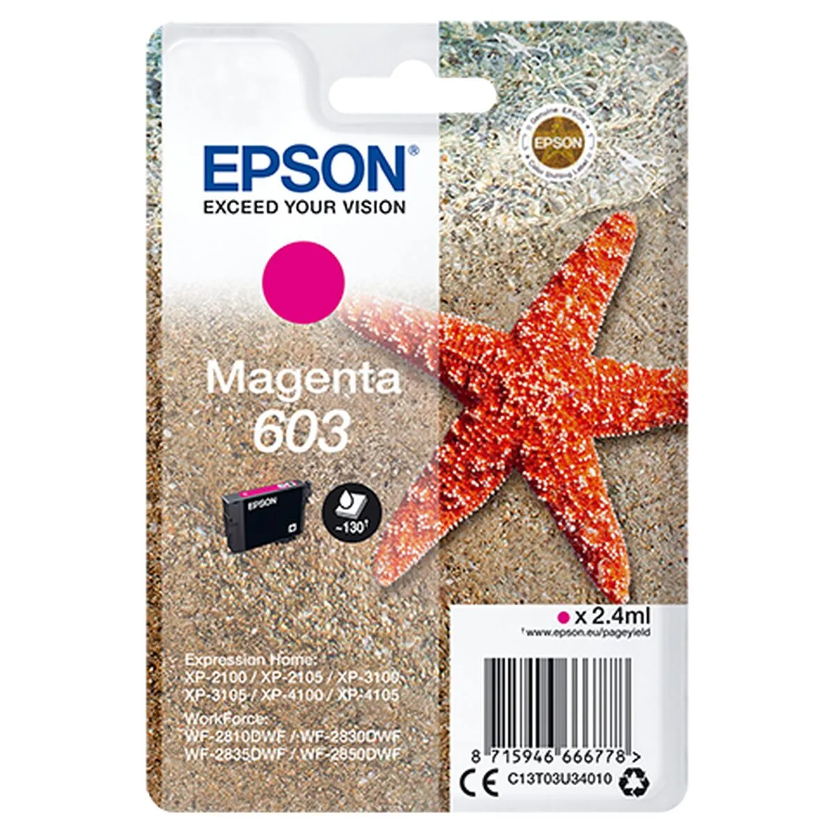 Cartouche d encre originale epson 603 magenta m050587681. Notre algorithme préféré chez Diaytar ? L'humain. Car rien ne remplace le coup de cœur pour un produit exceptionnel.