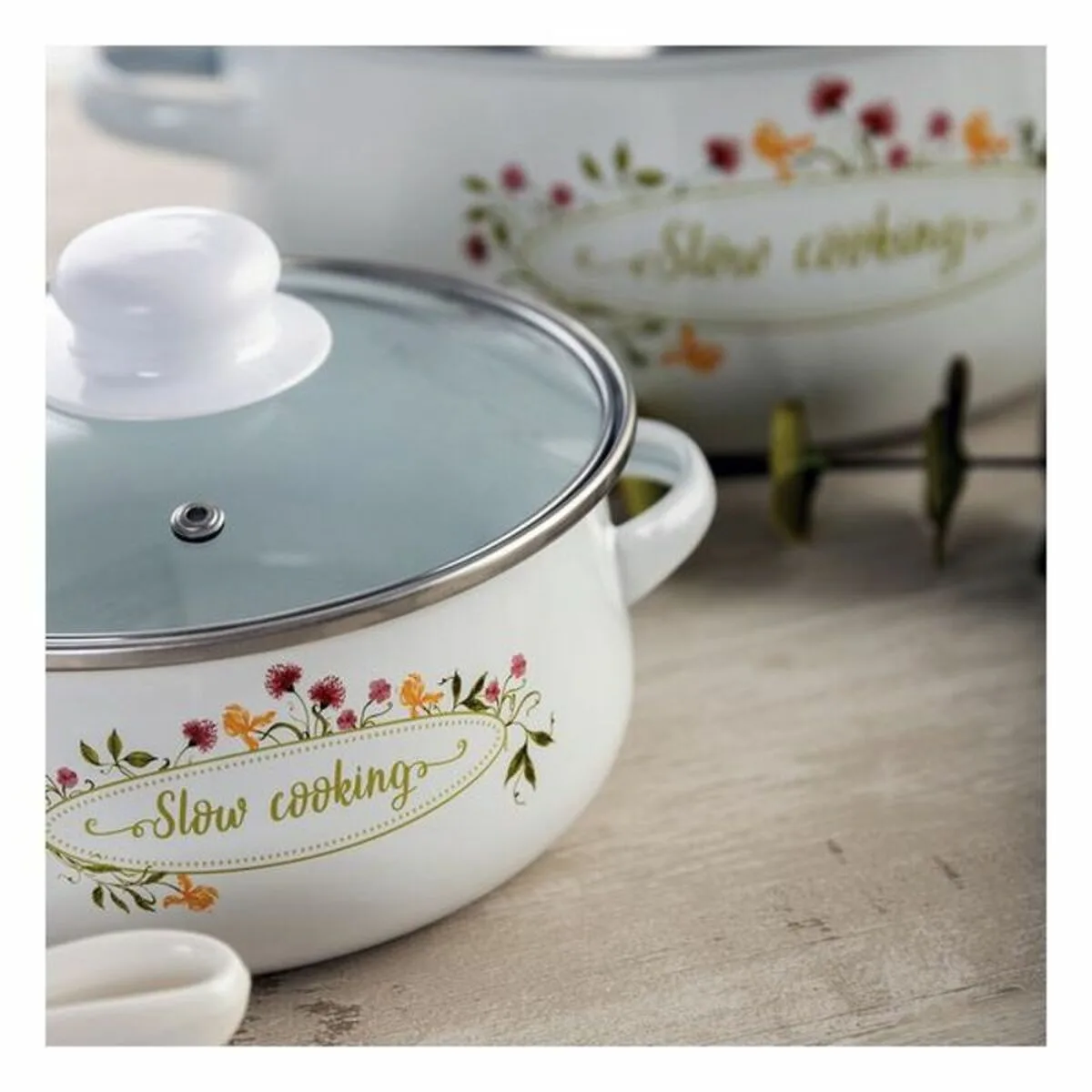Casserole avec couvercle en verre quid memory acier emaille s270110425. Diaytar : Votre guide shopping pour une sélection exigeante de produits tendance, technologiques et domestiques