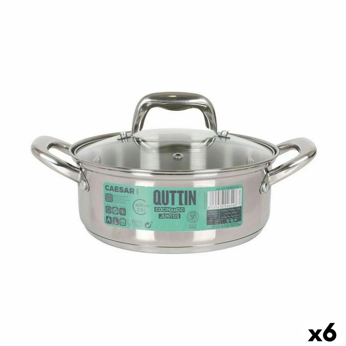 Casserole avec couvercle en verre quttin caesar acier o 20 x 8 cm 6 unites s222663328. Diaytar mise sur l'intelligence collective : notre communauté nous guide pour dénicher les produits les plus plébiscités.