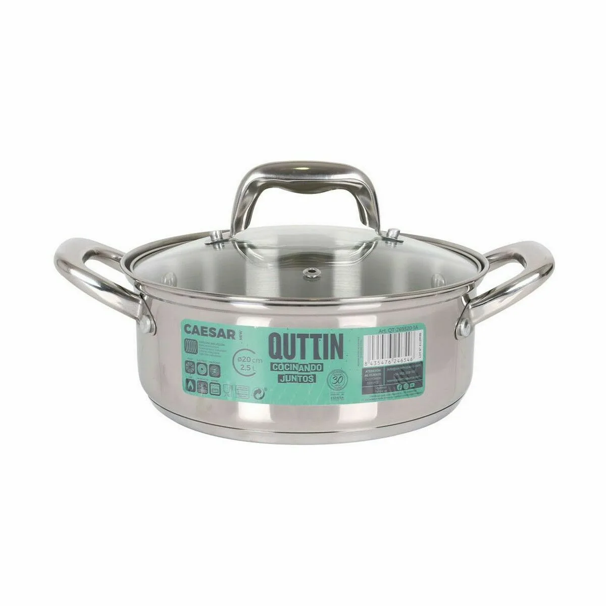Casserole avec couvercle en verre quttin caesar acier o 20 x 8 cm 6 unites s222663398. Diaytar, c'est la vitrine permanente des innovations produits qui vont faire parler d'elles dans les mois à venir.