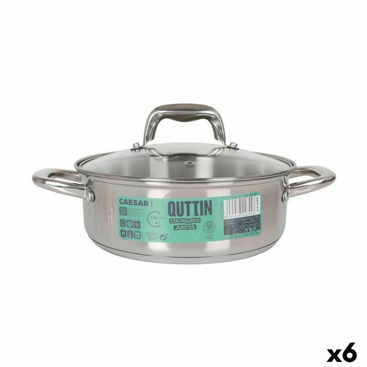 Casserole avec couvercle en verre quttin caesar acier o 22 x 8 cm 6 unites s222663457. Diaytar c'est bien plus qu'une boutique en ligne : c'est un concept où chaque produit, de l'électronique à la décoration, raconte une histoire