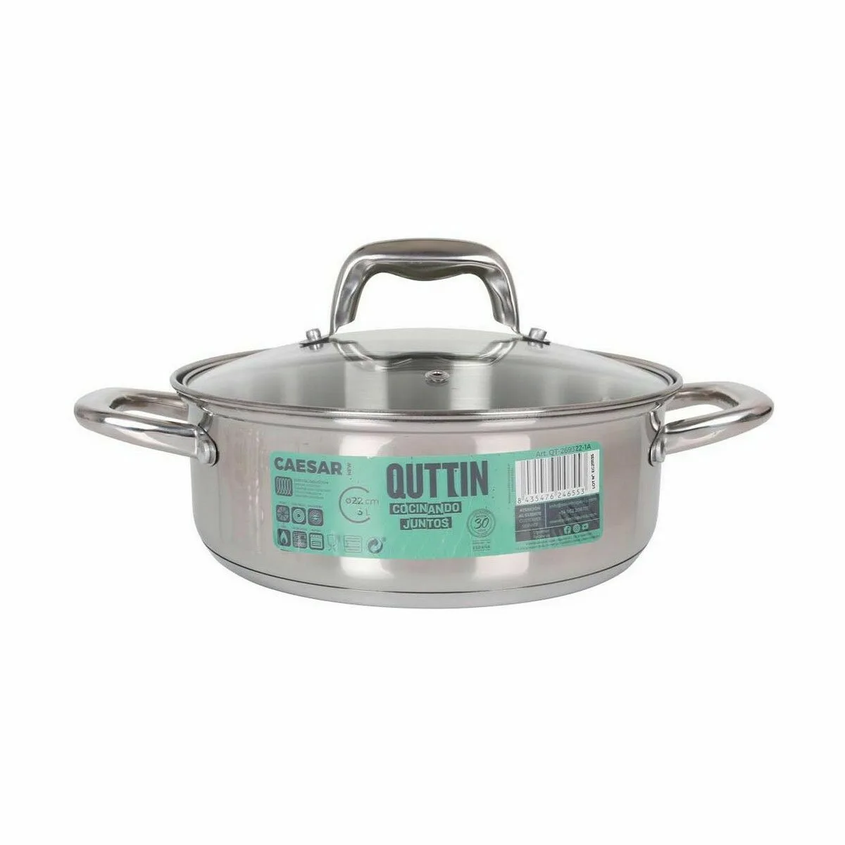 Casserole avec couvercle en verre quttin caesar acier o 22 x 8 cm 6 unites s222663471. Diaytar a fait le pari de la transparence : nous vous disons tout sur l'origine et la conception de nos produits.
