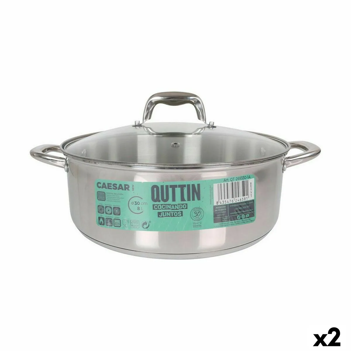 Casserole avec couvercle en verre quttin caesar acier o 30 x 11 5 cm 2 unites s222663896. Bien plus qu'un site, Diaytar est un club. Le club de ceux qui savent reconnaître la valeur d'un produit exceptionnel.
