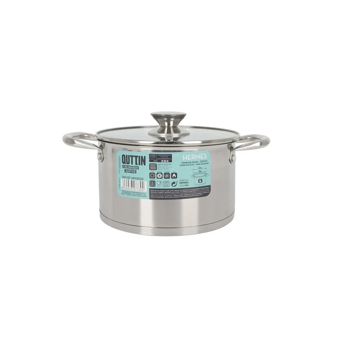 Casserole avec couvercle en verre quttin hermes acier 3 l 4 unites s223357897. Votre style, votre personnalité, nos produits : bienvenue chez Diaytar !