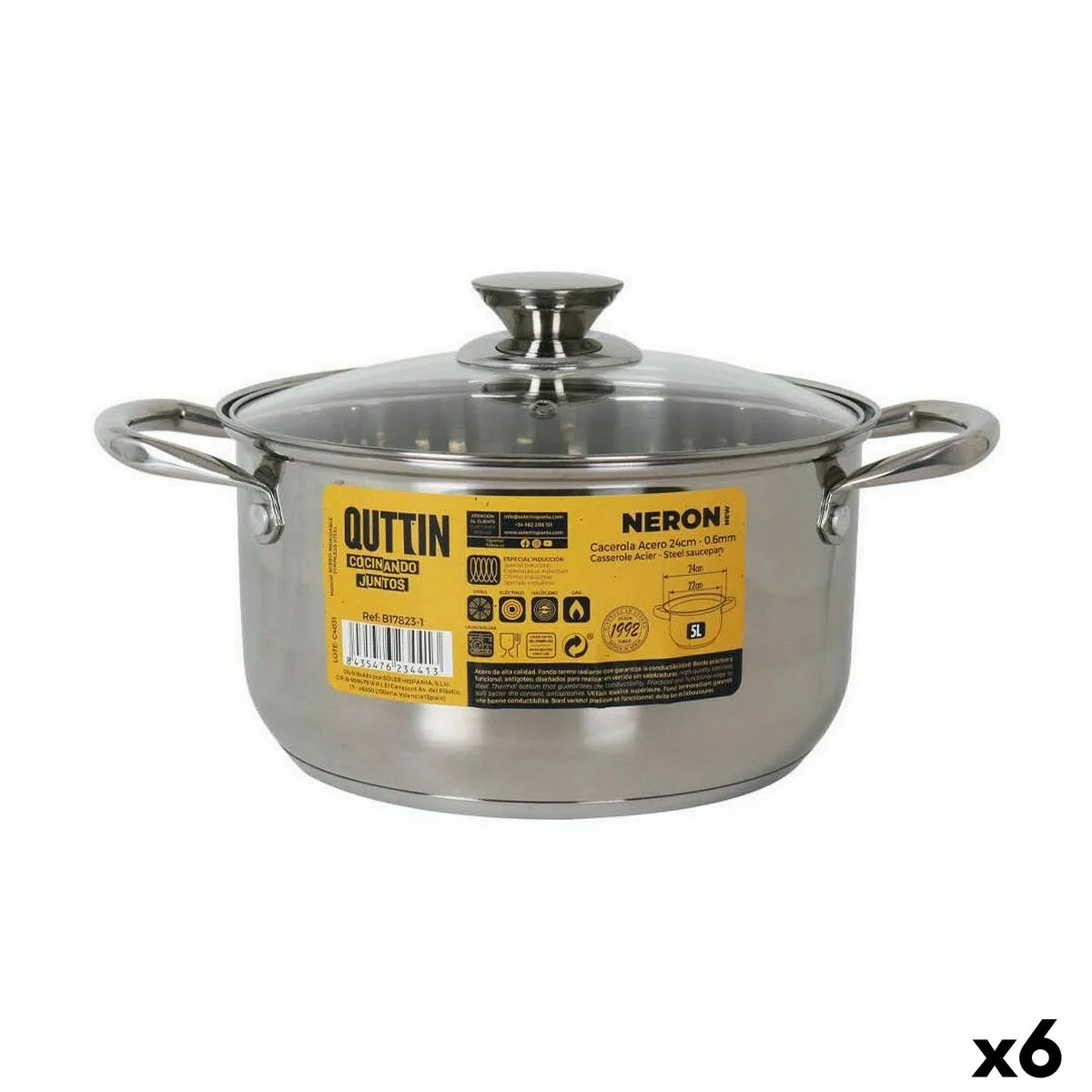 Casserole avec couvercle en verre quttin new neron acier 32 x 23 5 x 12 8 cm 6 unites s222882632. Diaytar, c'est la certitude de dénicher la perle rare, qu'il s'agisse d'un produit électronique de pointe ou d'un accessoire tendance