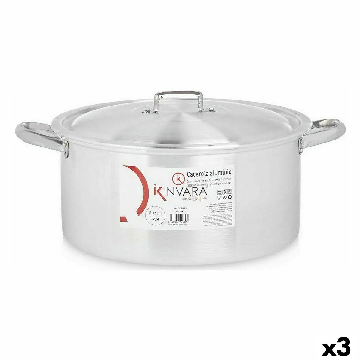 Casserole avec couvercle kinvara 100011 argente 12 5 l 3 unites s362365767. Nous croyons en la puissance de la simplicité. Les produits Diaytar sont beaux, utiles, et incroyablement simples à utiliser.