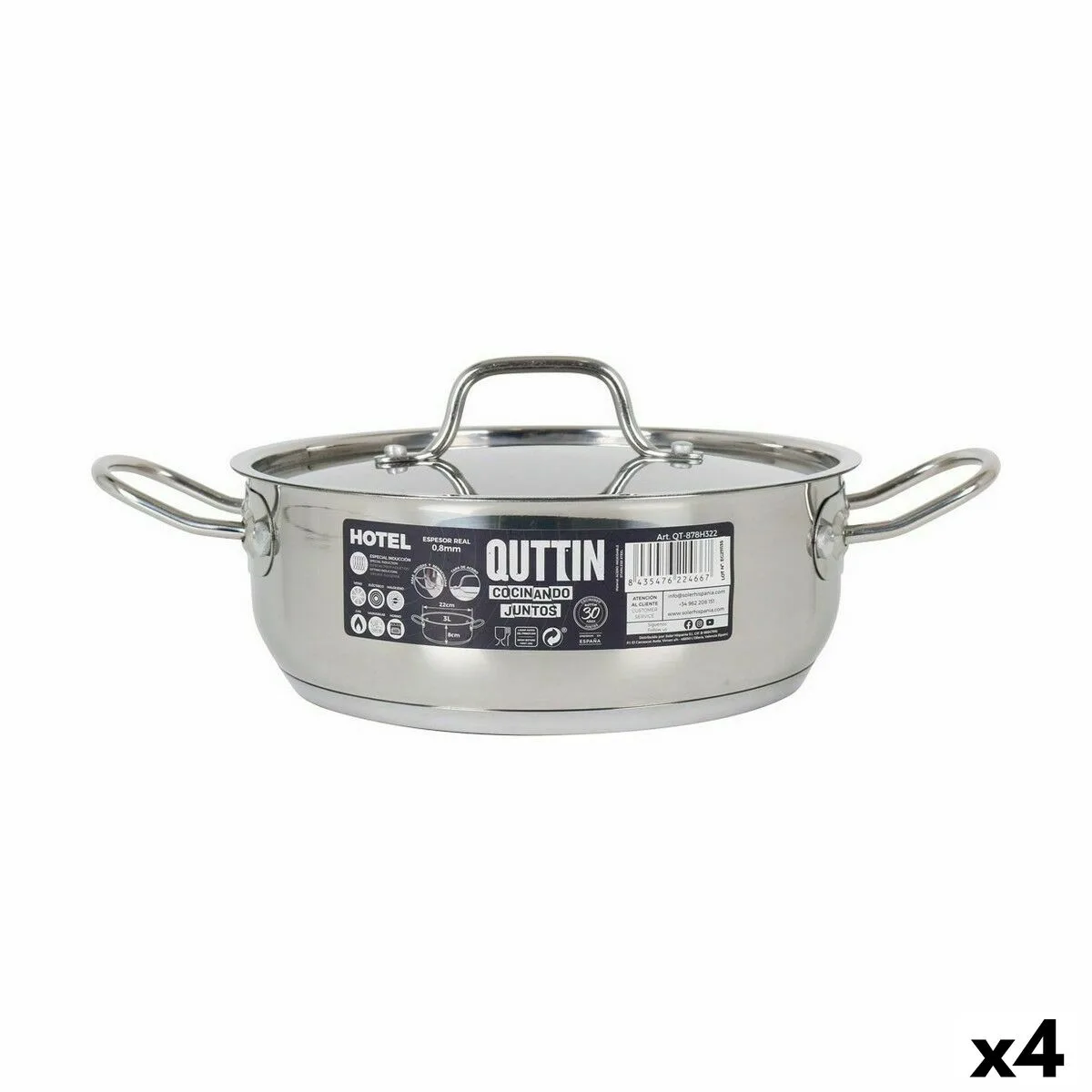 Casserole avec couvercle quttin hotel acier o 22 x 8 cm 4 unites s222679222. Diaytar a été pensé pour les multitâches, les exigeants, les pressés, les rêveurs... En somme, pour vous.