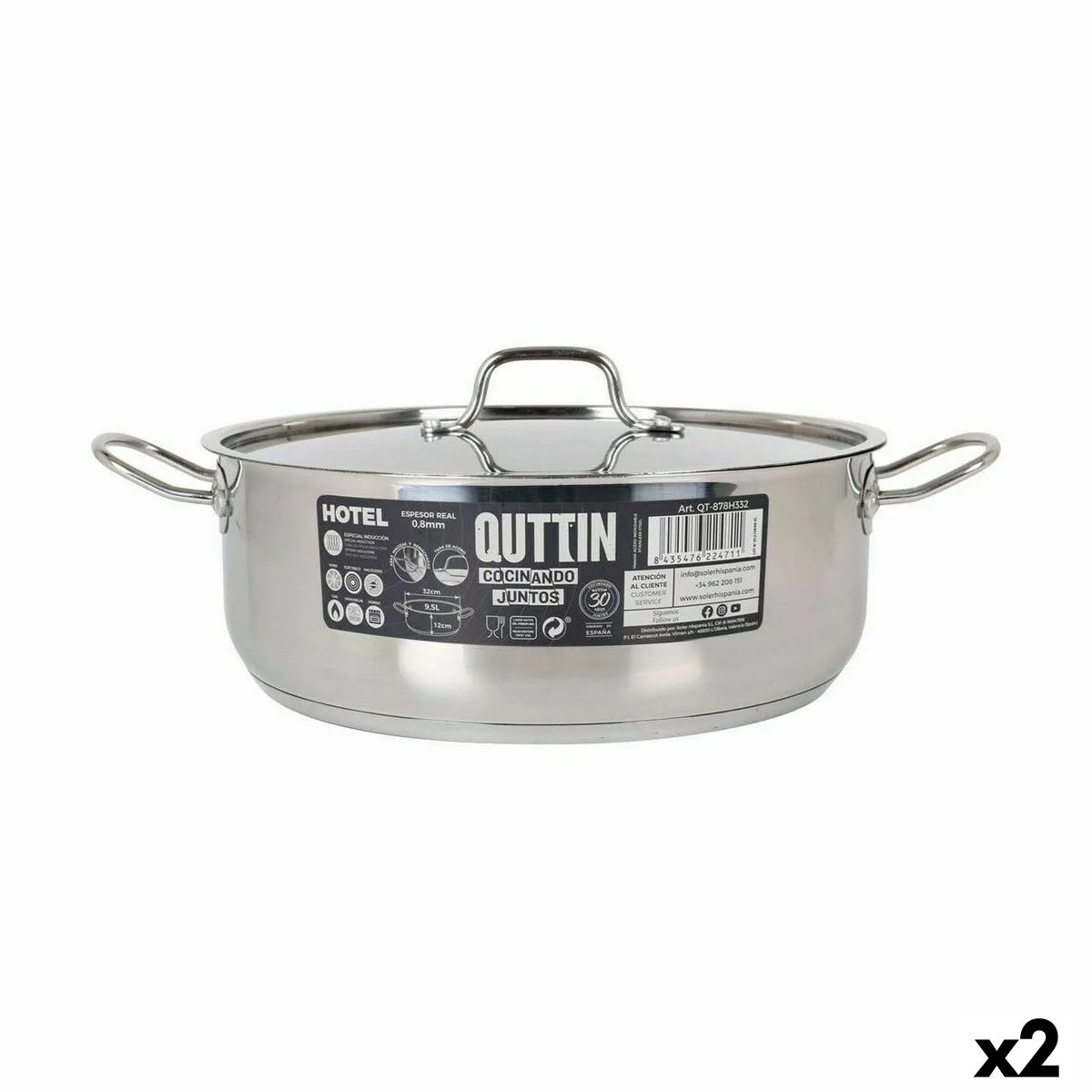 Casserole avec couvercle quttin hotel acier o 32 x 12 cm 2 unites s222679780. Les influenceurs adorent Diaytar pour ses pièces mode avant-gardistes.