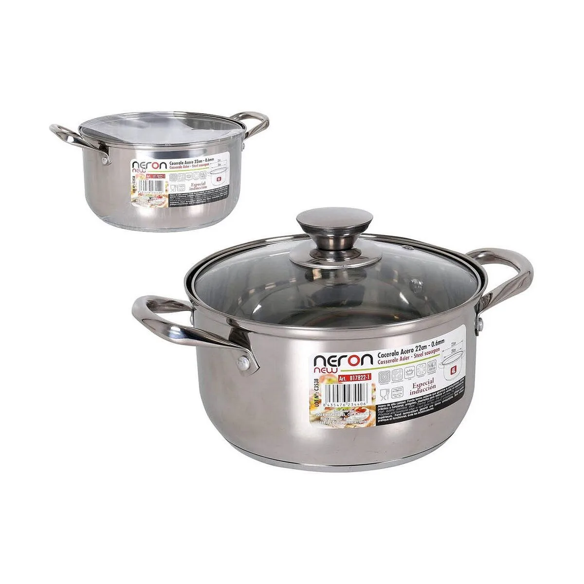 Casserole avec couvercle quttin new neron acier 4 l o 22 cm 30 x 22 x 12 cm 4 unites s222882524. Diaytar, c'est la promesse de découvrir au moins un produit qui vous fera dire 'Mais où était-il donc tout ce temps ?'.