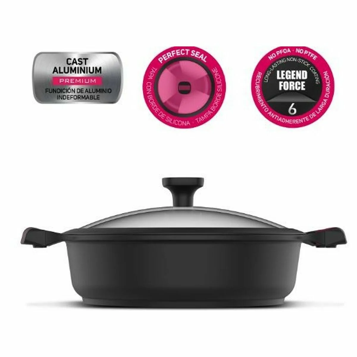 Casserole avec couvercle taurus 980929000 noir o 28 cm s910408662. Diaytar révolutionne votre façon de faire du shopping en ligne !