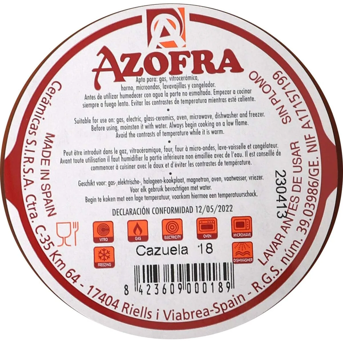 Casserole azofra faience 17 x 17 x 3 5 cm 26 unites s222780521. Plongez dans l'univers Diaytar, votre référence pour des produits du quotidien, high-tech et déco, tous porteurs de tendances