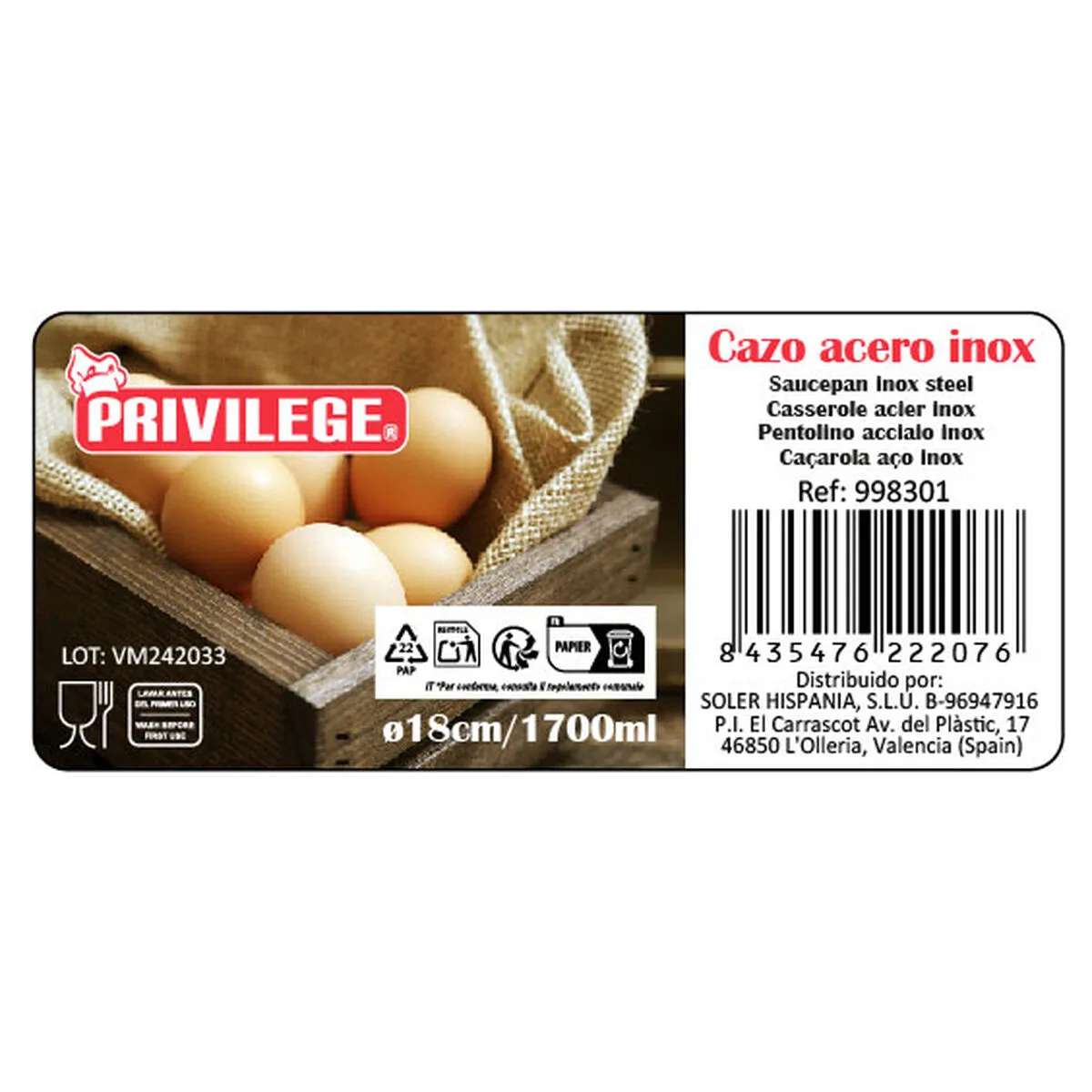 Casserole privilege acier inoxydable 1 7 l 12 unites s223165275. Nous avons bâti Diaytar sur la conviction qu'un produit génial n'a pas de prix, mais devrait avoir un prix accessible.