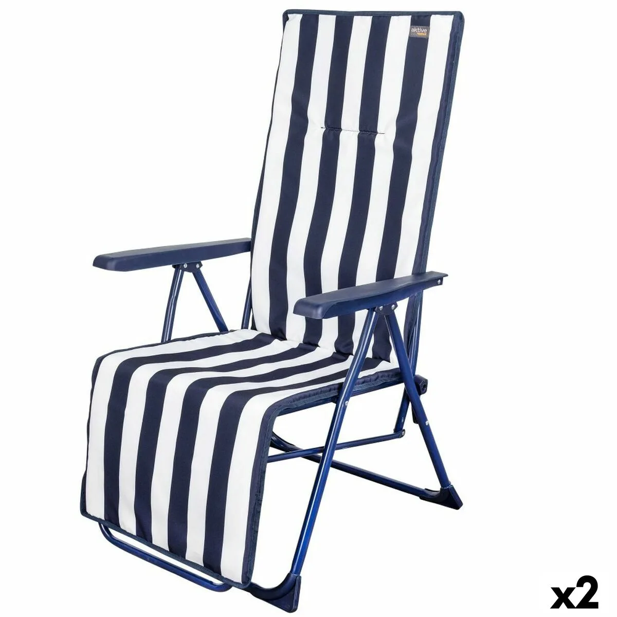 Chaise longue aktive blanc blue marine inclinable a rayures 147 x 70 x 48 cm 2 unites s890131657. L'excellence à portée de clic avec la boutique en ligne Diaytar.