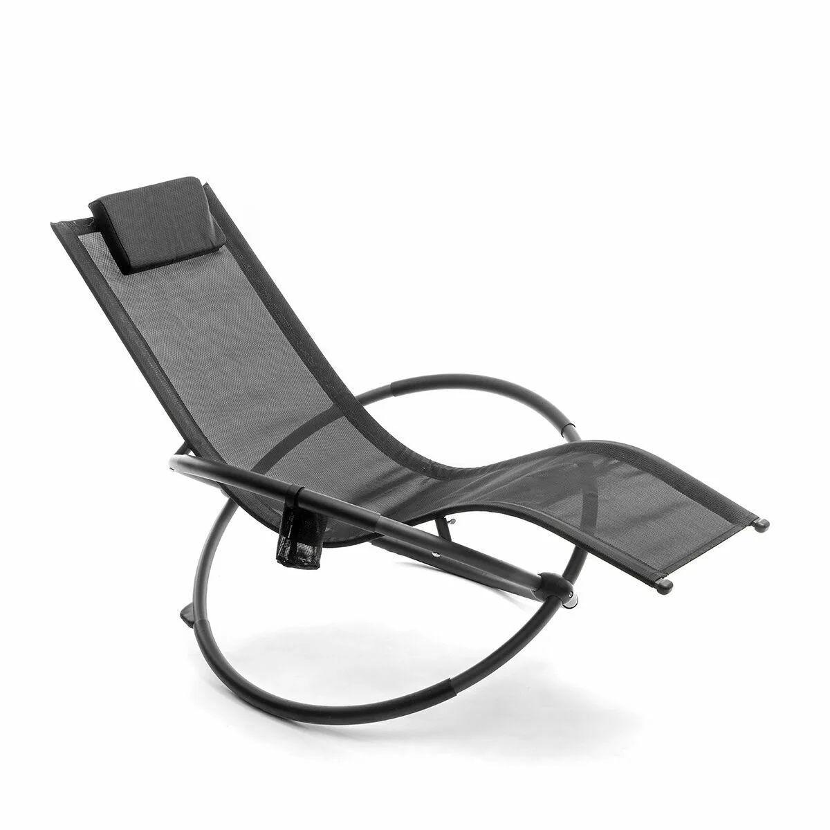 Chaise longue pliante a bascule orbitale innovagoods noir reconditionne a v070934391. Style et élégance se conjuguent parfaitement dans notre rayon mode Diaytar.